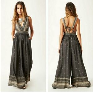 Free People Wide Leg BOHO Jumpsuit Romper Size S